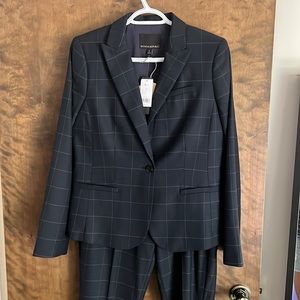 Banana Republic windowpane navy suit